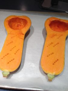 Squash after 20 minutes of baking