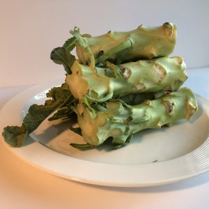 Broccoli stems on plate