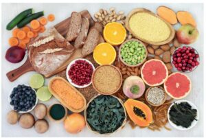 fruits, vegetables, whole grains and legumes