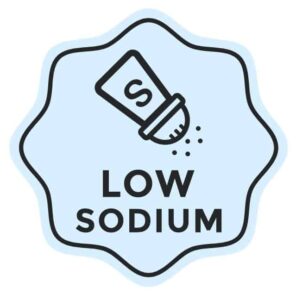 Graphic of a salt shaker and the words low sodium